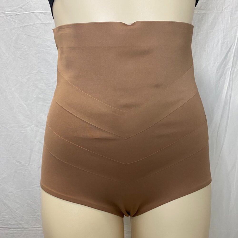 Hi- Waist Scuba Control Brief Tummy control & Cincher Brief Beige Large